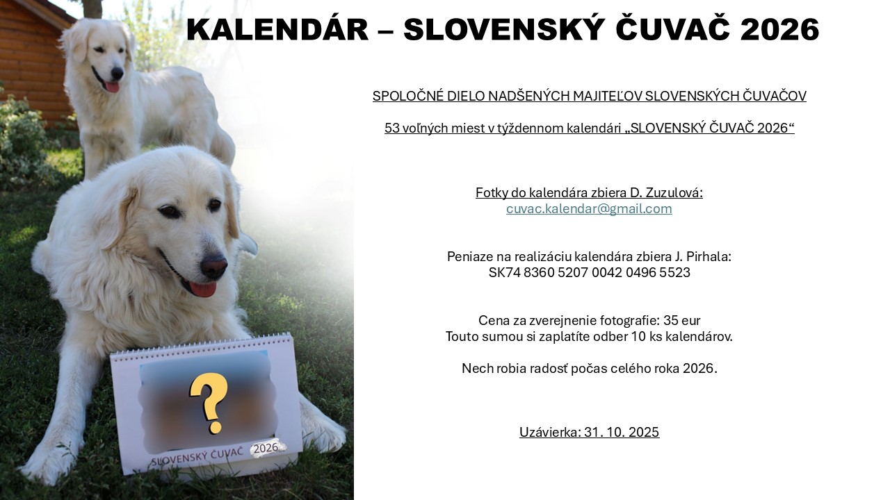 kalendar slovensky cuvac 2026